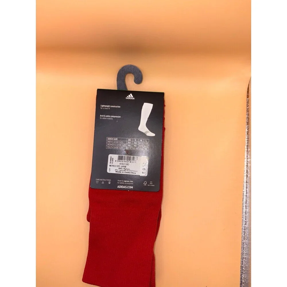adidas Metro Soccer Socks‎ Power Red 1 Pair Large NEW